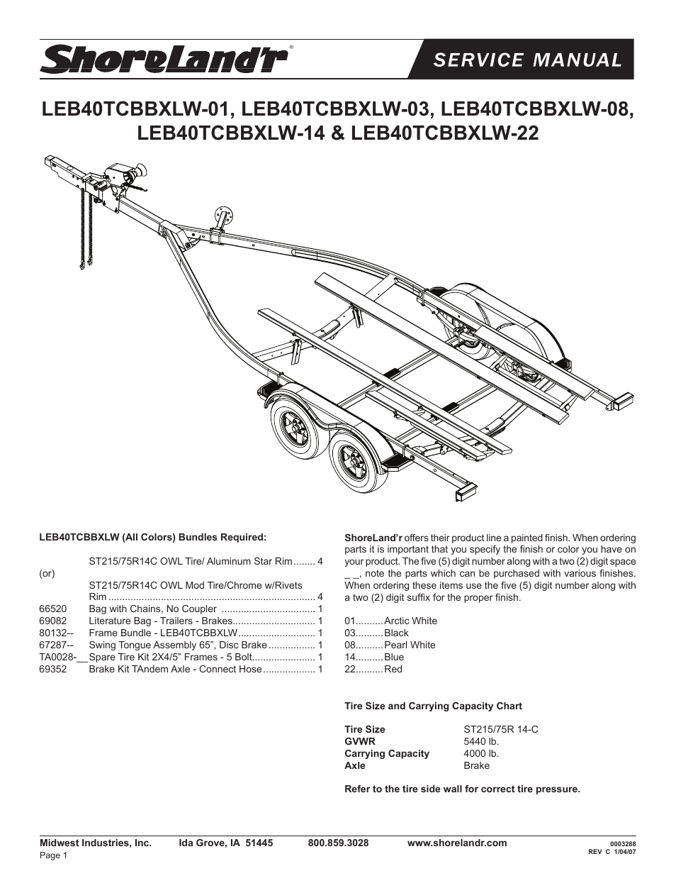 ShoreLand'r LEB40TCBBXLW V.1 User Manual | 16 pages