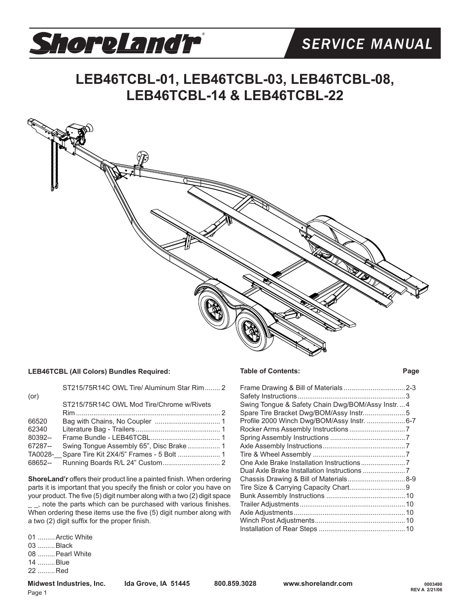 ShoreLand'r LEB46TCBL User Manual | 10 pages