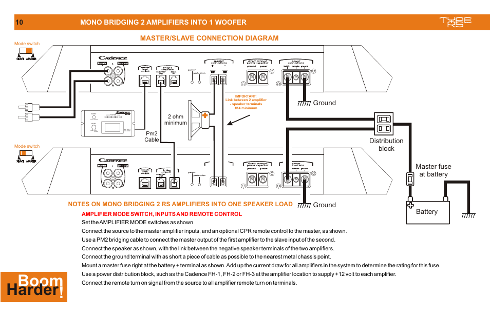Bridging 2 amps, Boom ! harder | Cadence MONO CLASS D User Manual | Page 10 / 16