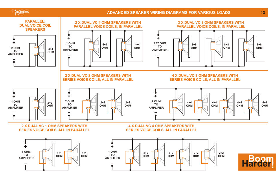 Speaker wiring advanced, Boom ! harder | Cadence MONO CLASS D User Manual | Page 13 / 16