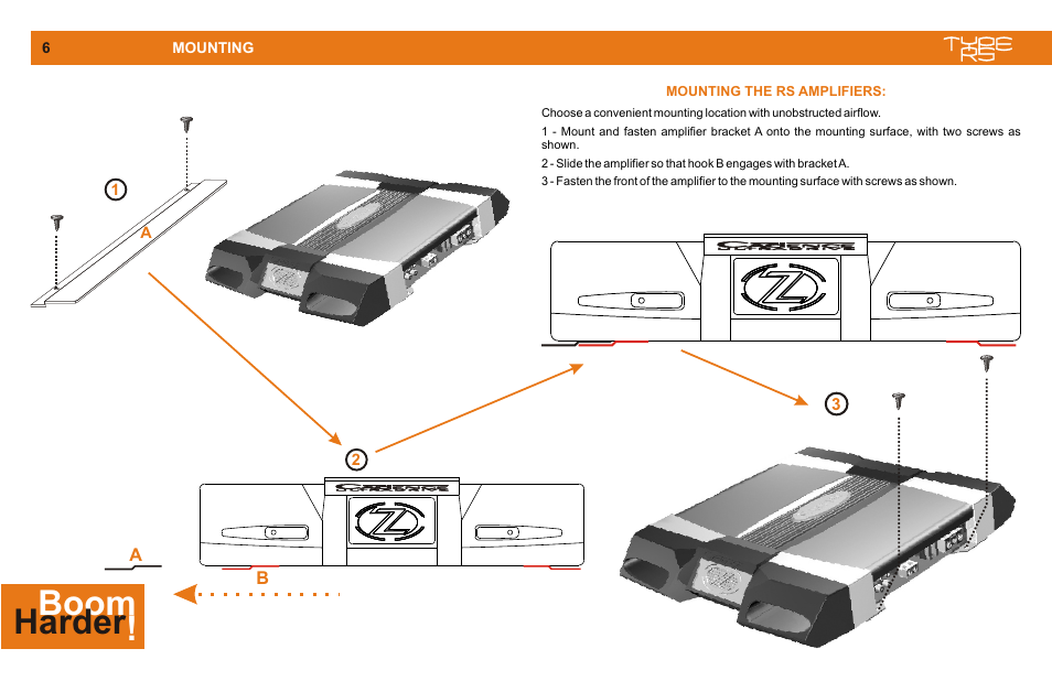 Mounting, Boom ! harder | Cadence MONO CLASS D User Manual | Page 6 / 16