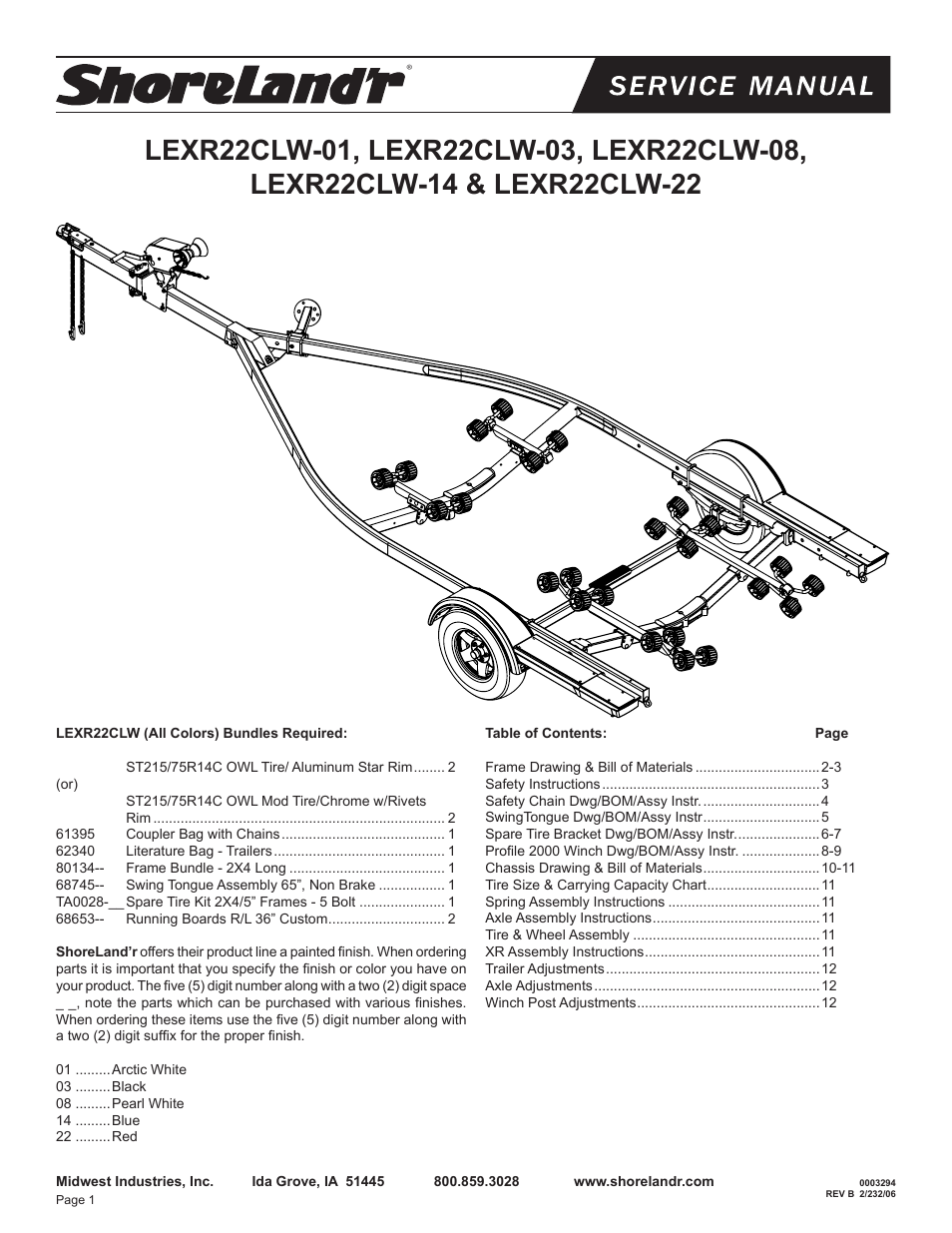 ShoreLand'r LEXR22CLW User Manual | 12 pages
