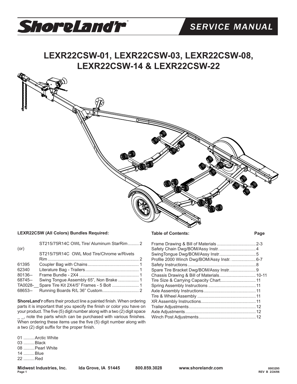 ShoreLand'r LEXR22CSW User Manual | 12 pages