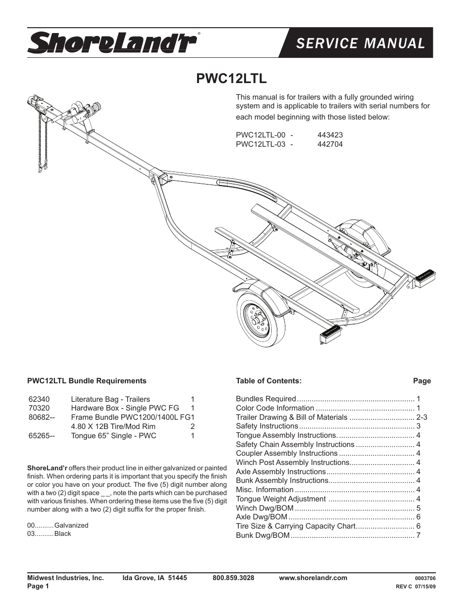 ShoreLand'r PWC12LTL V.1 User Manual | 8 pages