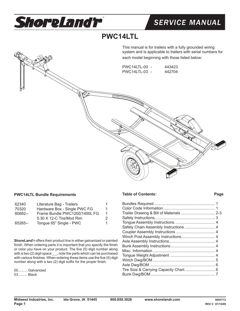 ShoreLand'r PWC14LTL V.1 User Manual | 8 pages