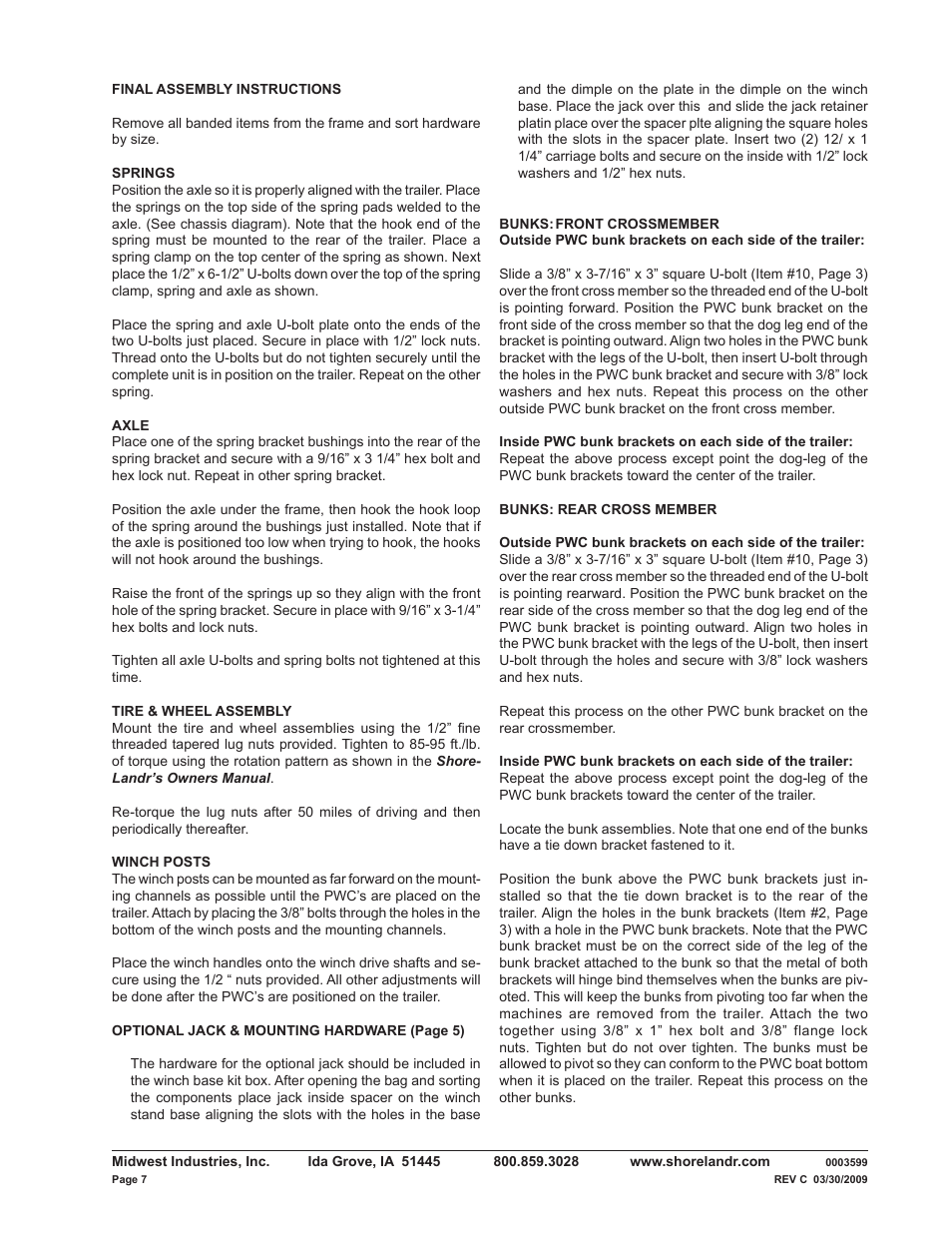 ShoreLand'r PWC2413W User Manual | Page 7 / 8