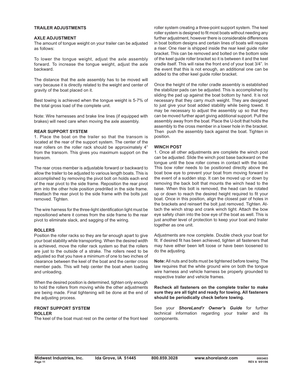 ShoreLand'r R2313LW User Manual | Page 11 / 12