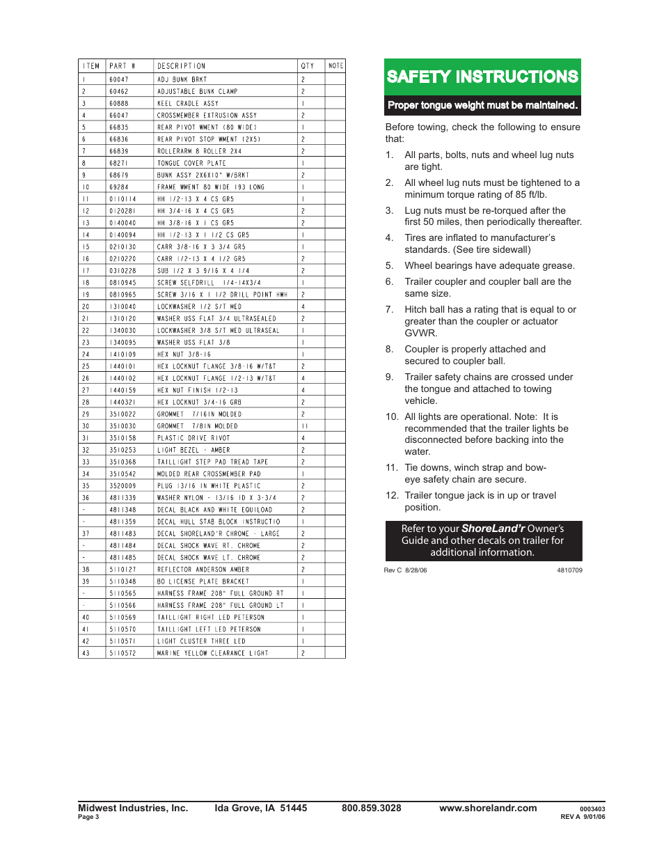 Safety instructions | ShoreLand'r R2313LW User Manual | Page 3 / 12
