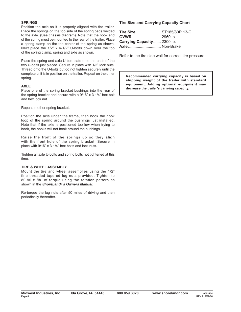 ShoreLand'r RB2313LW User Manual | Page 8 / 12