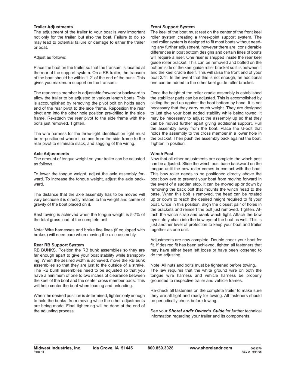 ShoreLand'r RB2313S User Manual | Page 11 / 12