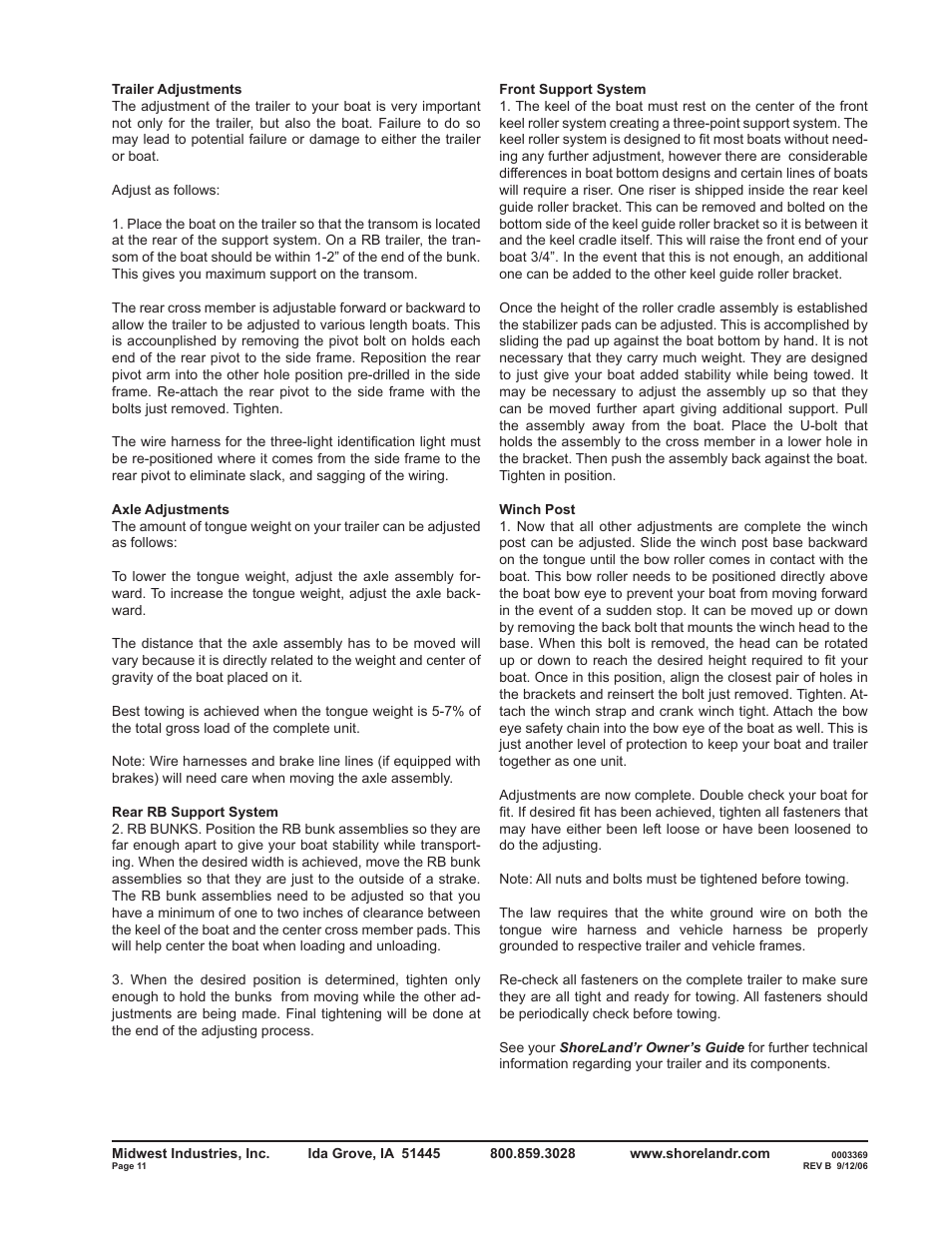 ShoreLand'r RB2314SW User Manual | Page 11 / 12
