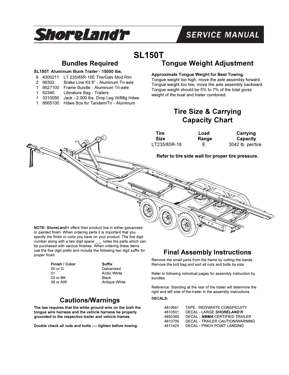 ShoreLand'r SL150T User Manual | 8 pages