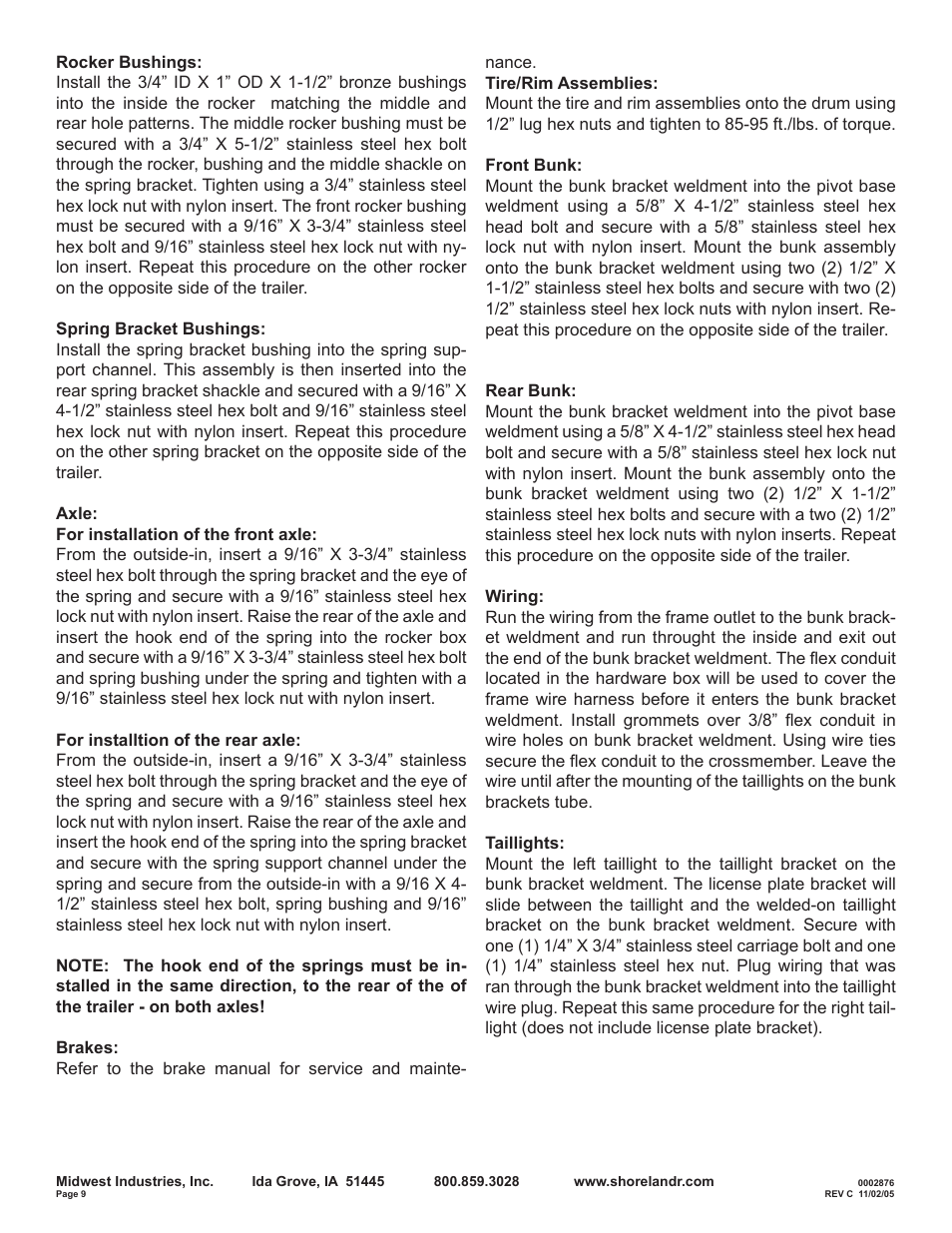ShoreLand'r SL150TAL User Manual | Page 9 / 16