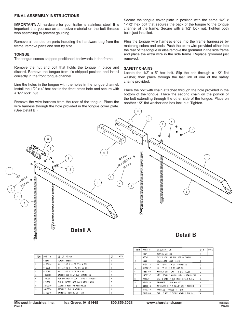 Detail a detail b | ShoreLand'r SL20AL User Manual | Page 3 / 12