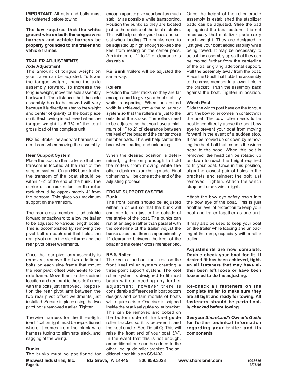 ShoreLand'r SL23AL User Manual | Page 16 / 16