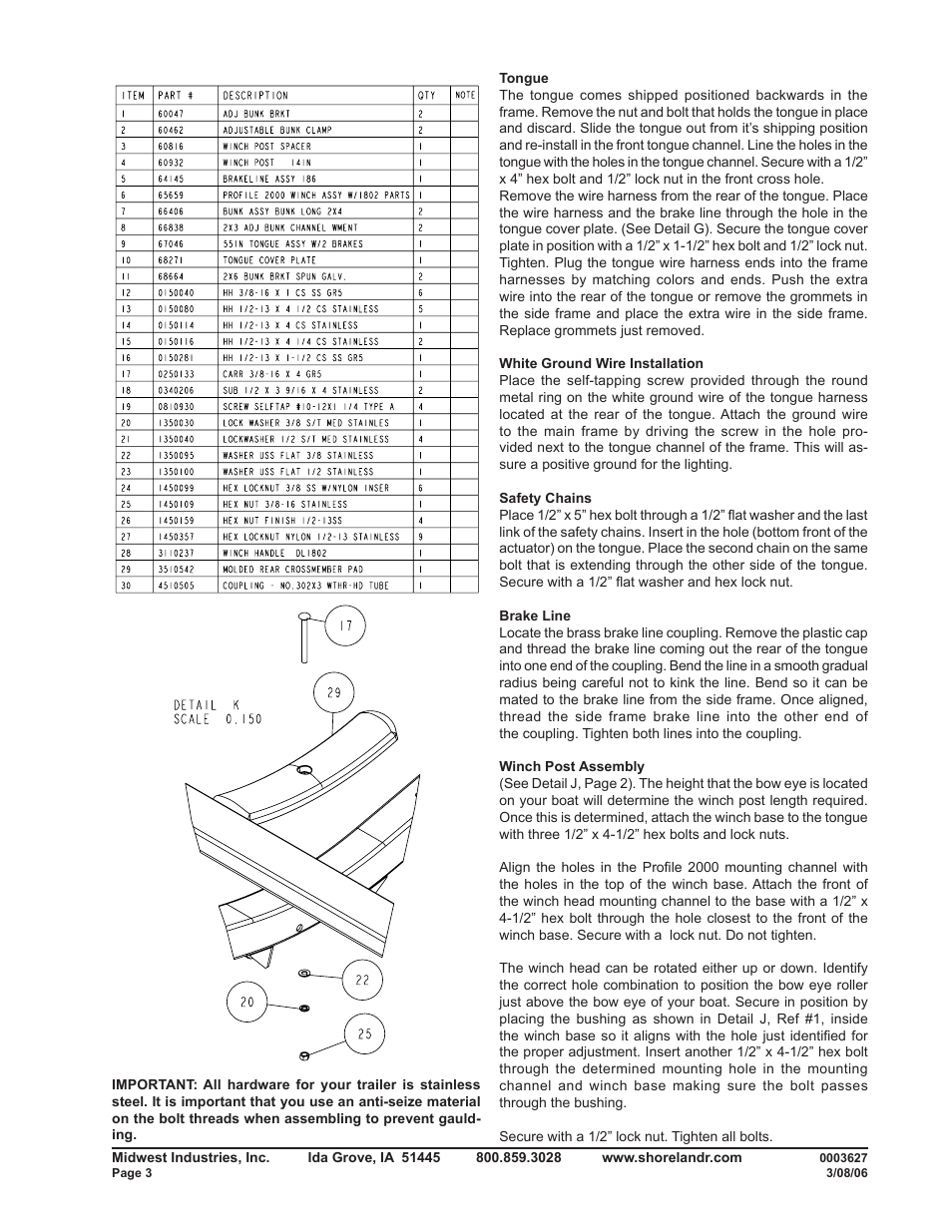 ShoreLand'r SL30BAL User Manual | Page 3 / 16