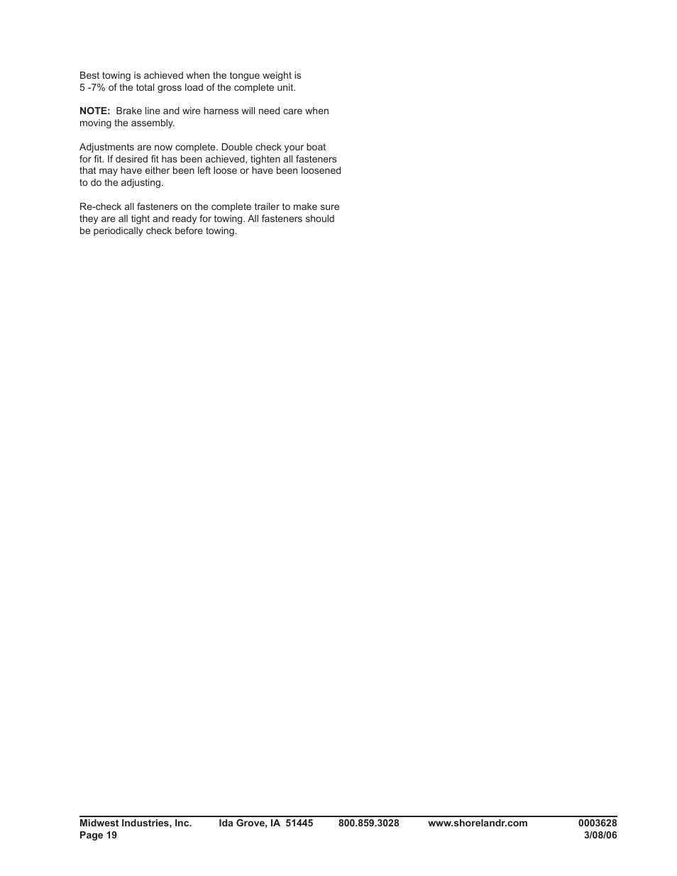 ShoreLand'r SL40TBAL User Manual | Page 19 / 20