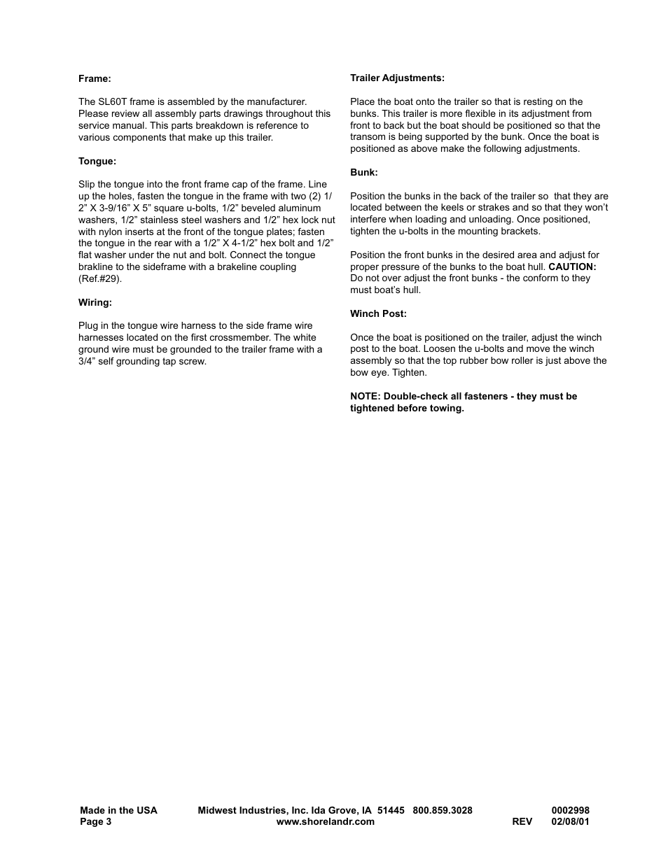 ShoreLand'r SL60T User Manual | Page 3 / 9