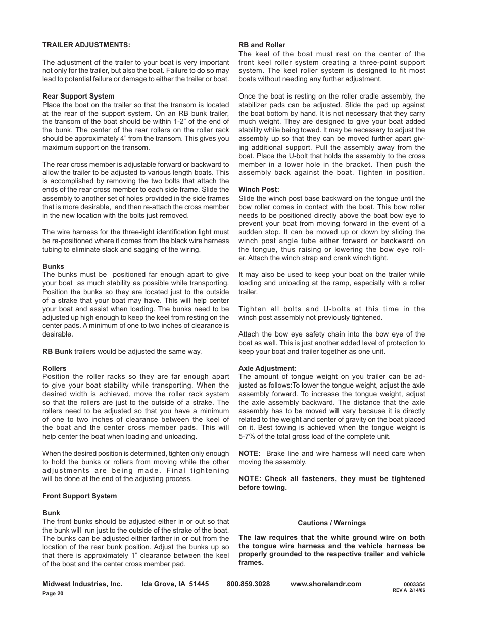 ShoreLand'r SL60TAL V.2 User Manual | Page 20 / 20