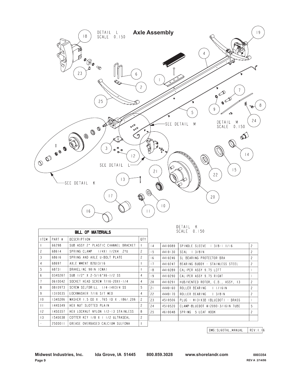 Axle assembly | ShoreLand'r SL60TAL V.2 User Manual | Page 9 / 20
