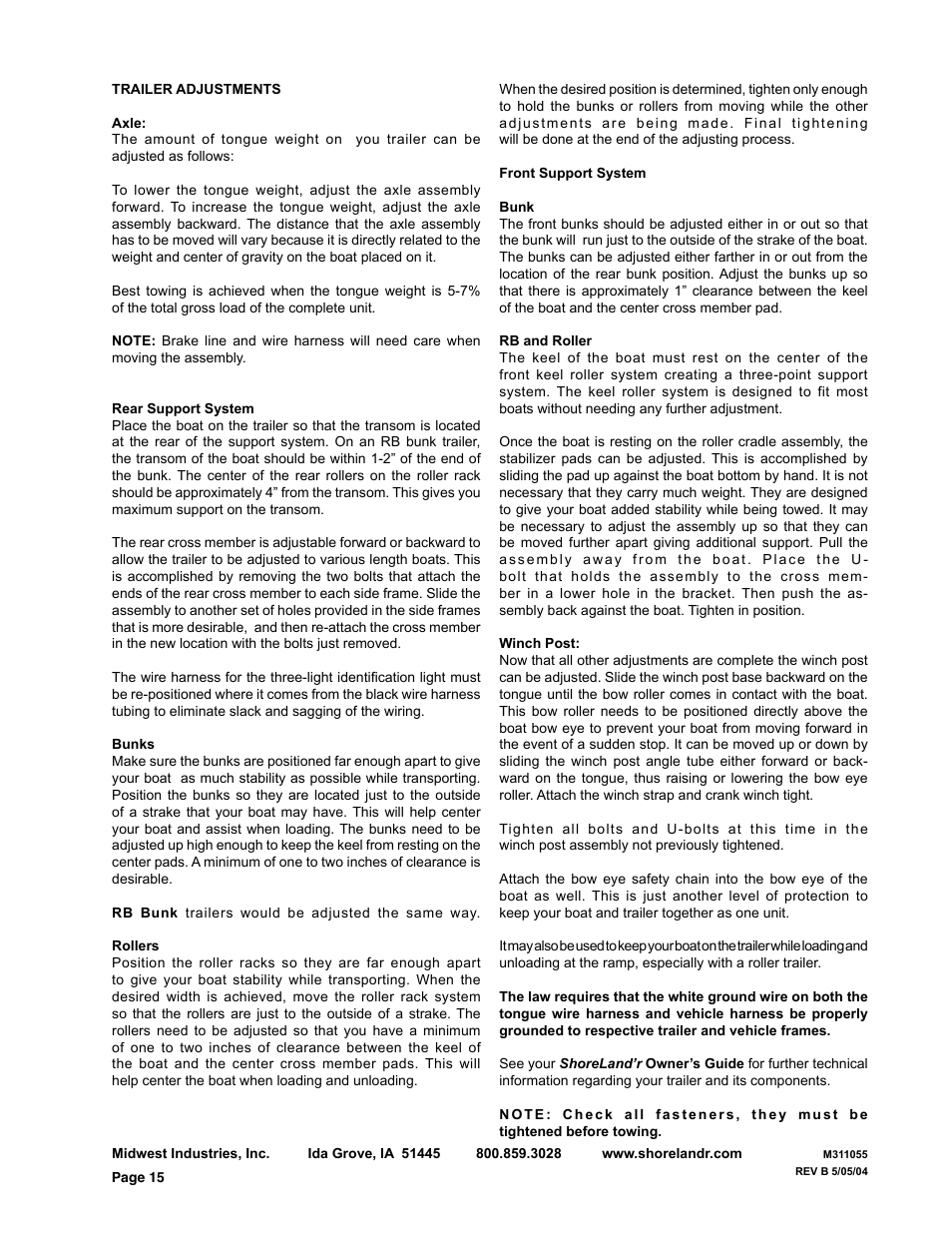 ShoreLand'r SL80TAL User Manual | Page 15 / 16