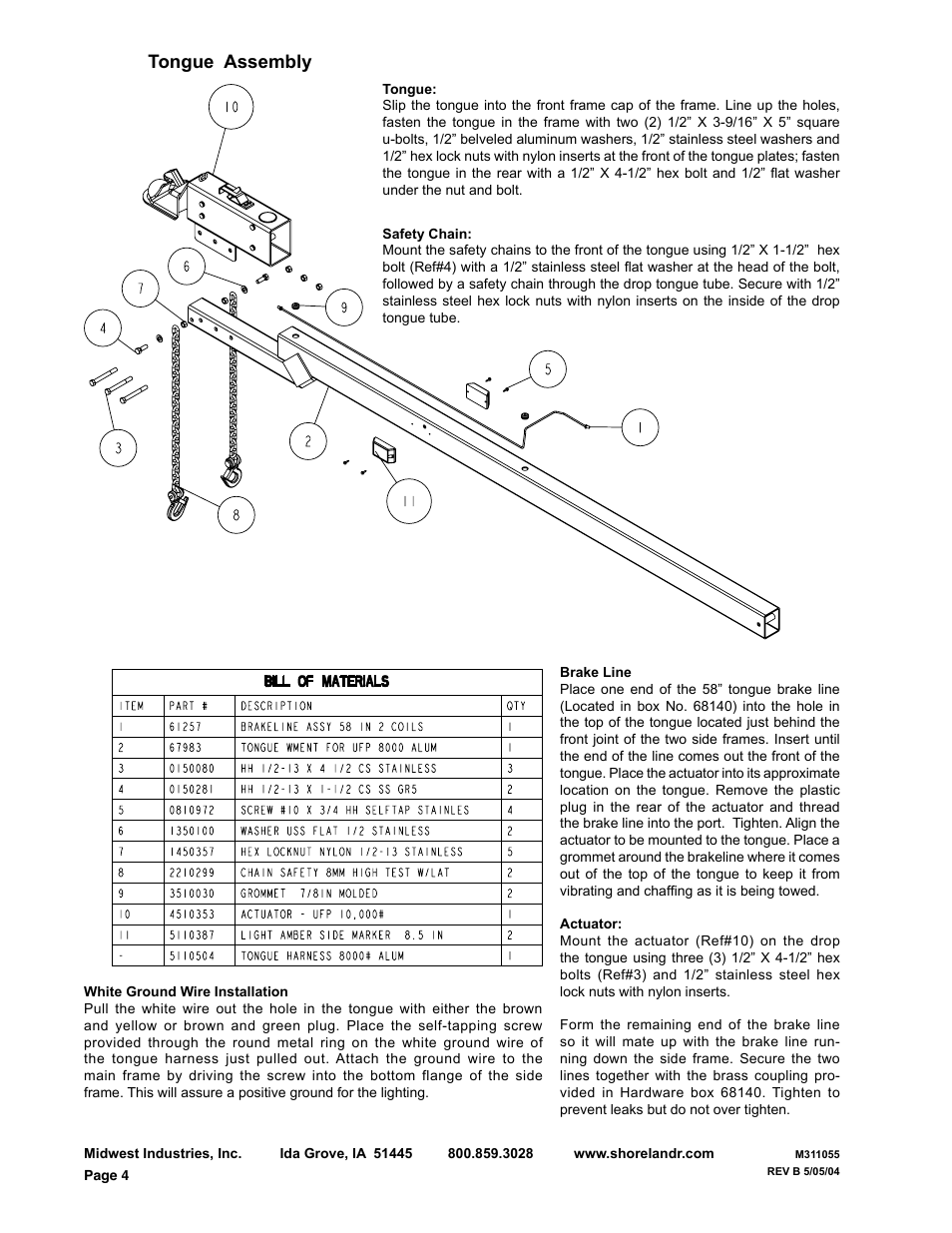 Tongue assembly | ShoreLand'r SL80TAL User Manual | Page 4 / 16