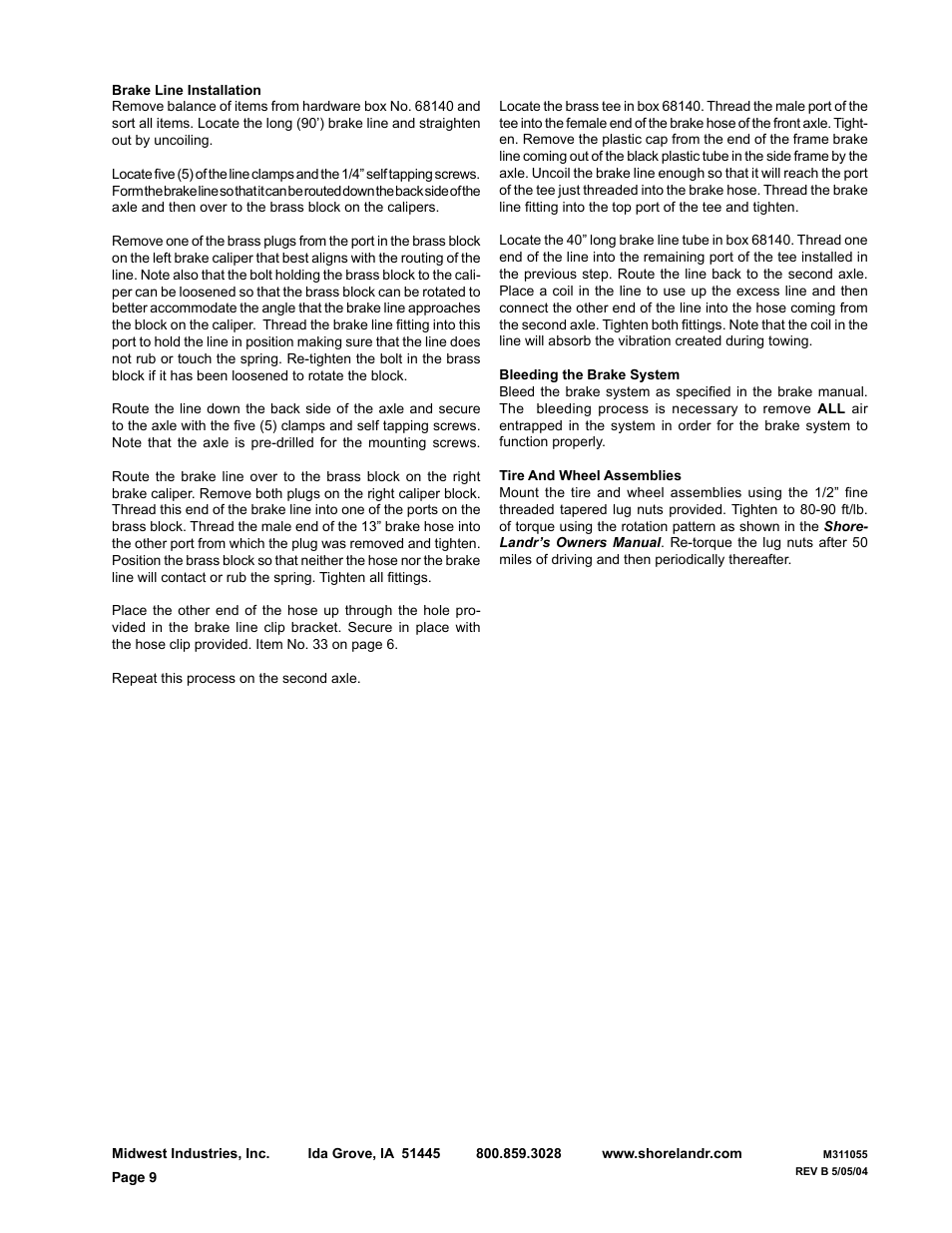 ShoreLand'r SL80TAL User Manual | Page 9 / 16