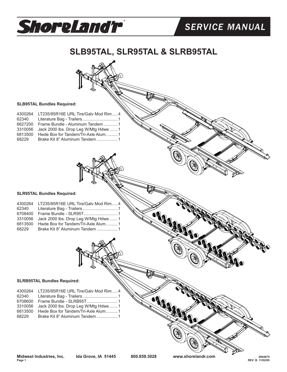 ShoreLand'r SLB95TAL User Manual | 16 pages