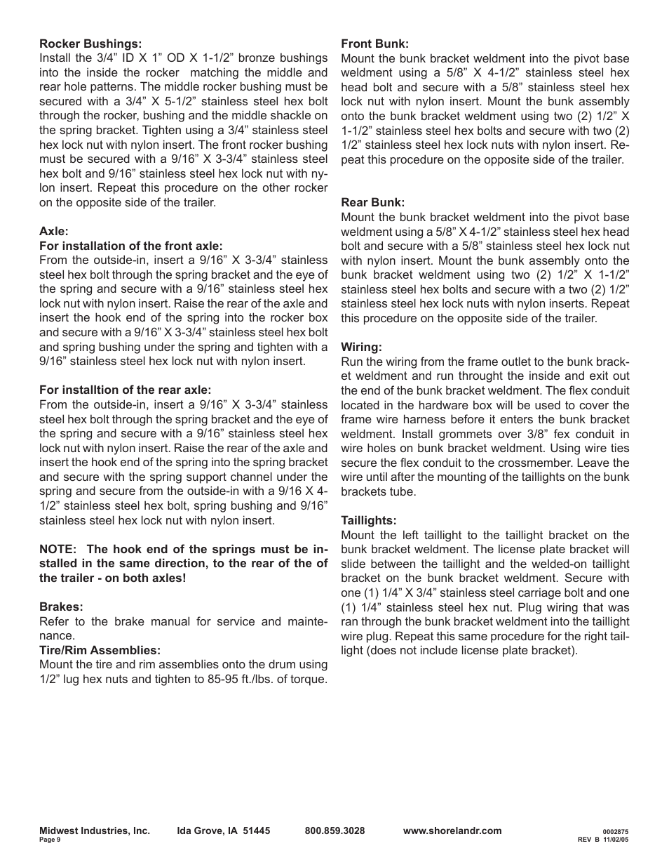 ShoreLand'r SLB95TAL User Manual | Page 9 / 16