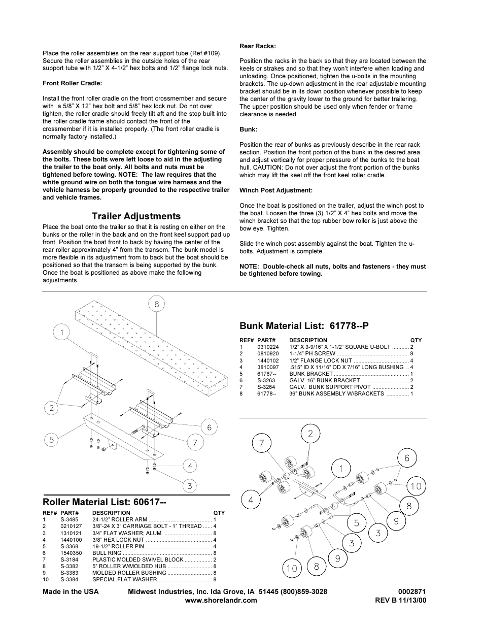 Trailer adjustments | ShoreLand'r SLBR58TBB User Manual | Page 4 / 4
