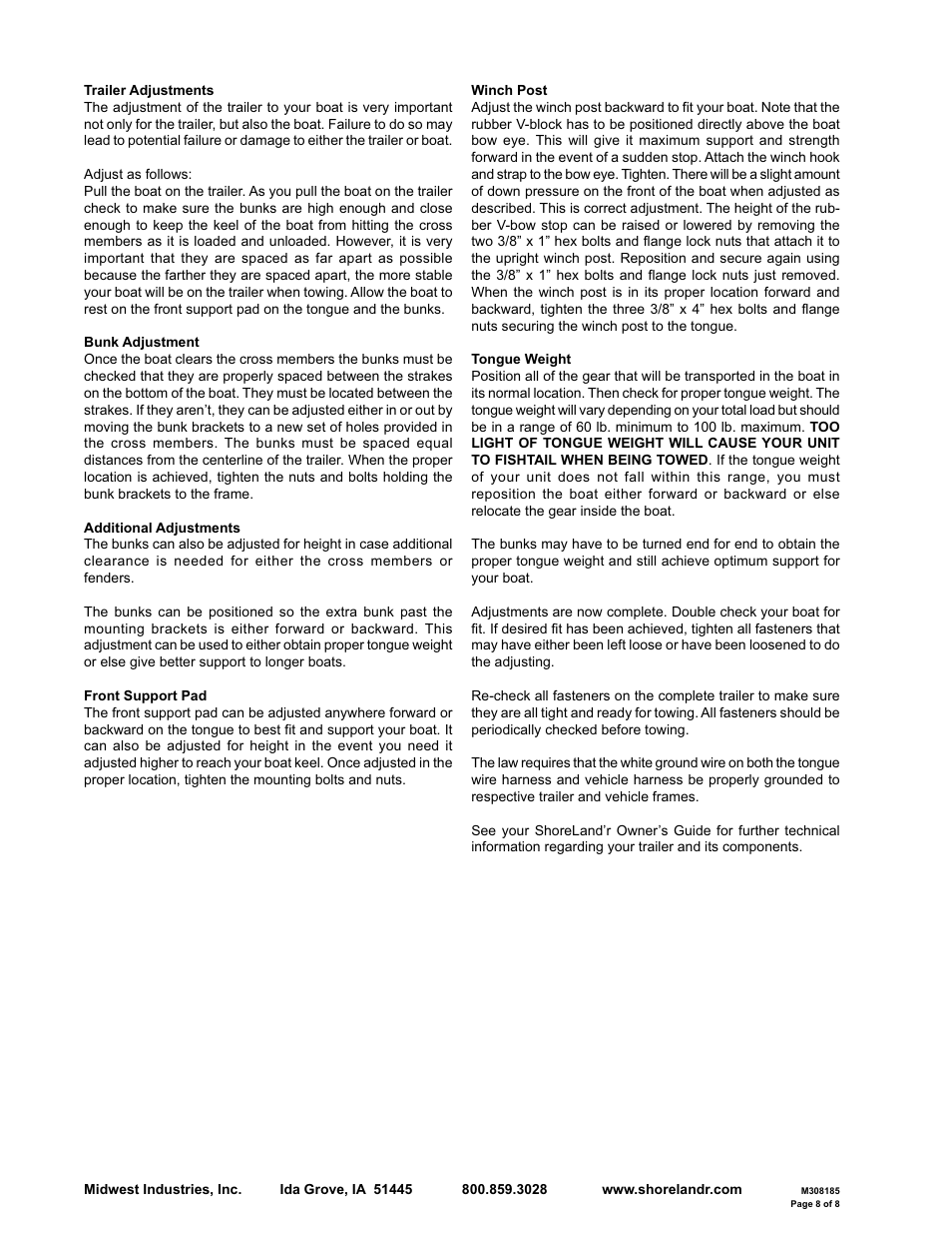 ShoreLand'r SLB10 V.3 User Manual | Page 8 / 8