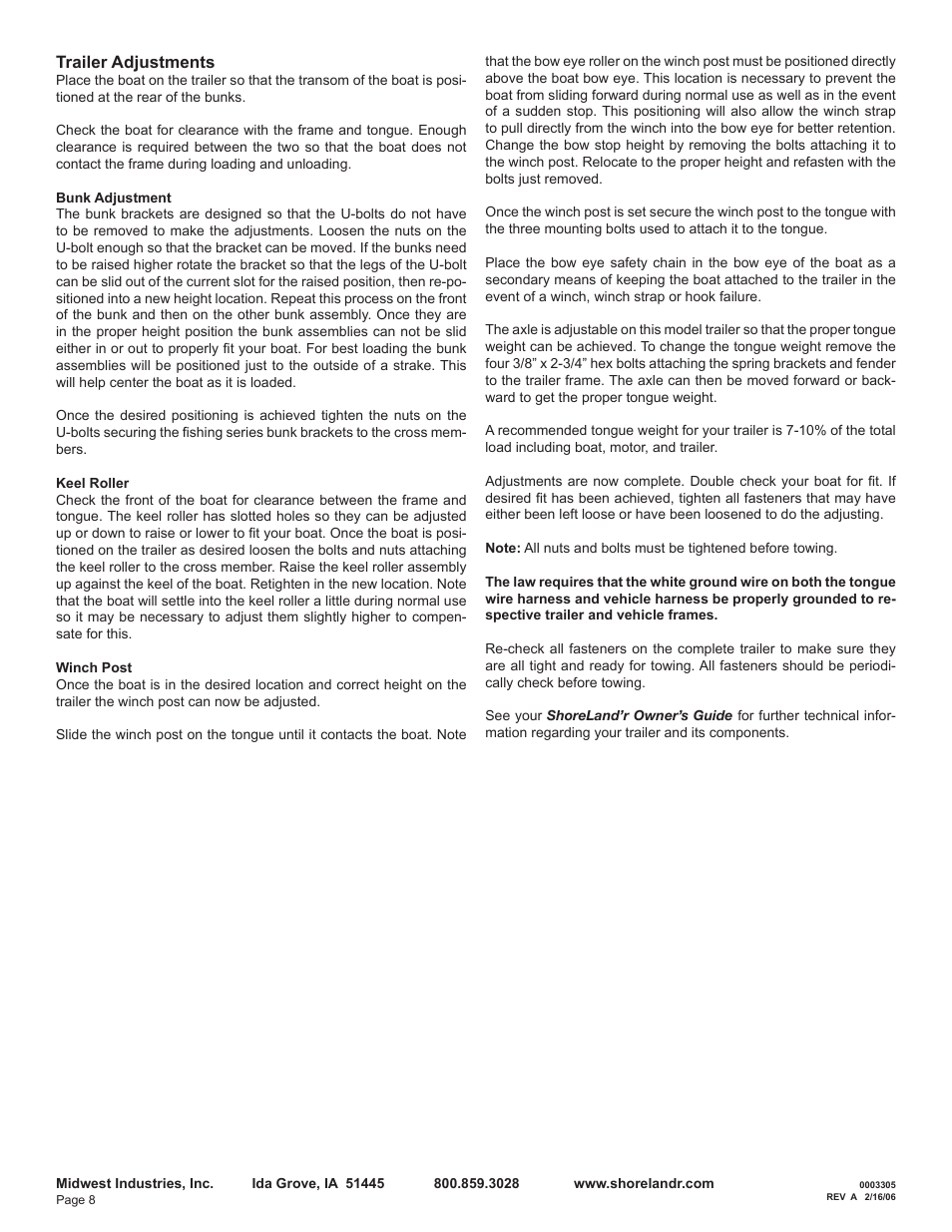 ShoreLand'r SLB14 User Manual | Page 8 / 8