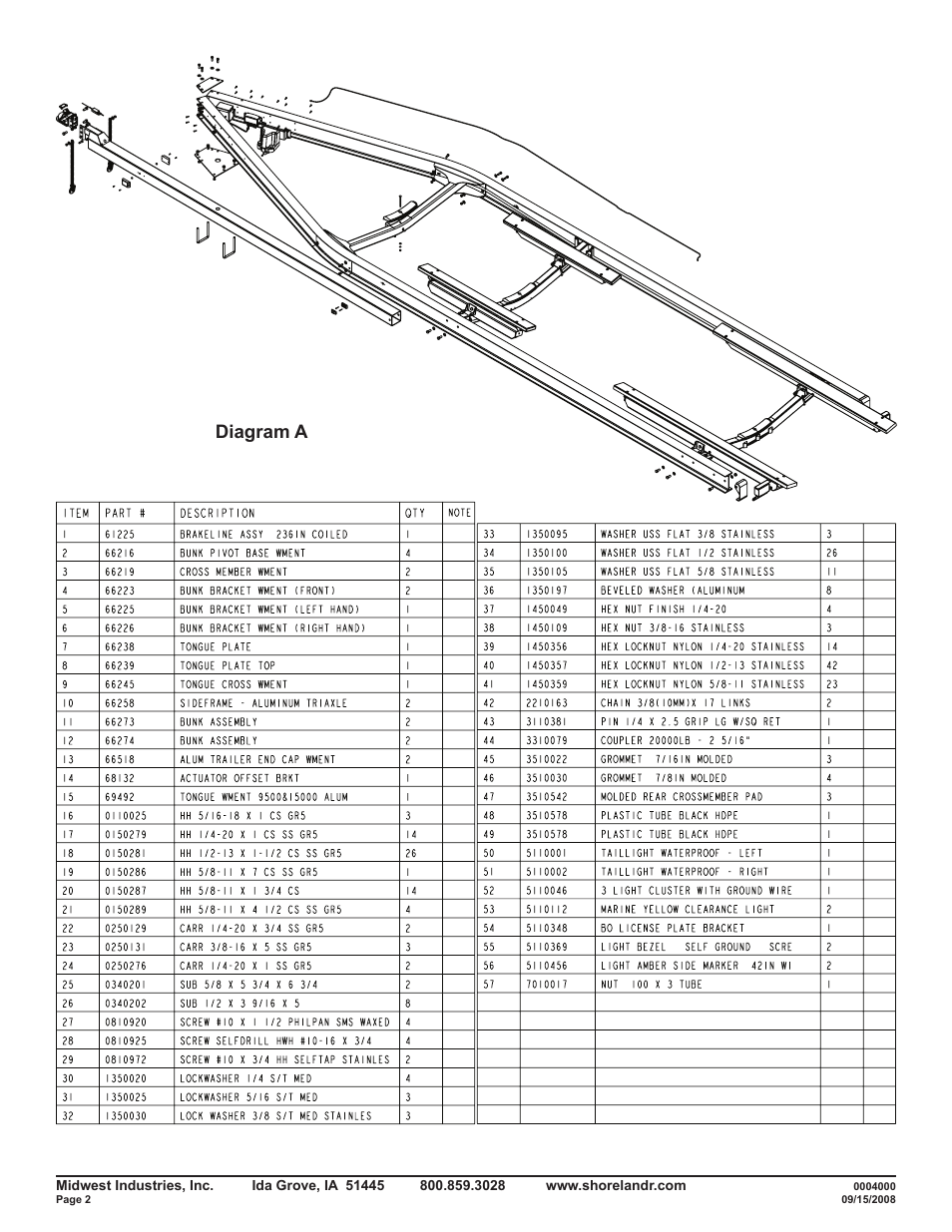Diagram a | ShoreLand'r SLB150TAL User Manual | Page 2 / 16