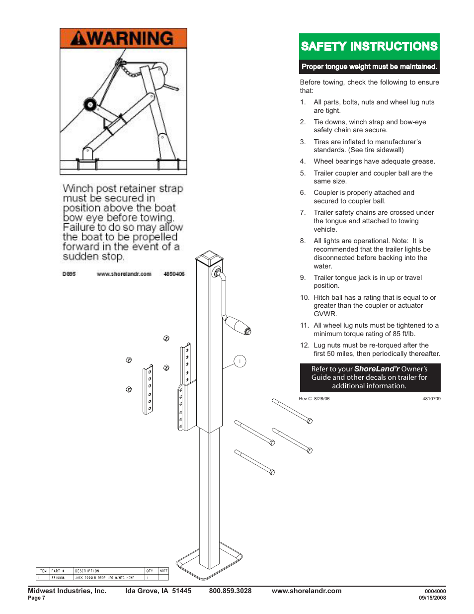 Safety instructions | ShoreLand'r SLB150TAL User Manual | Page 7 / 16