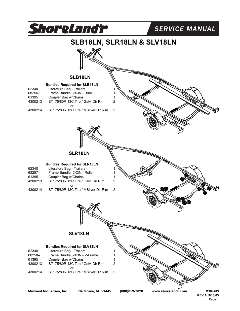 ShoreLand'r SL18LN User Manual | 8 pages