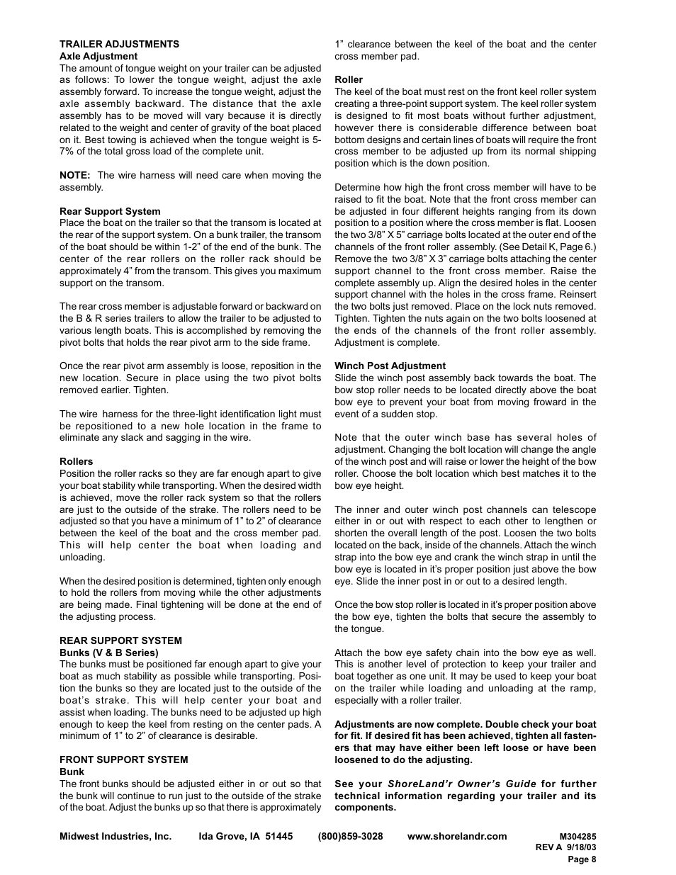 ShoreLand'r SL18LN User Manual | Page 8 / 8