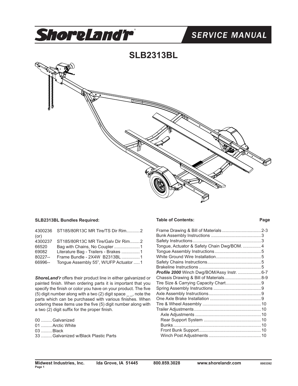 ShoreLand'r SLB2313BL User Manual | 10 pages