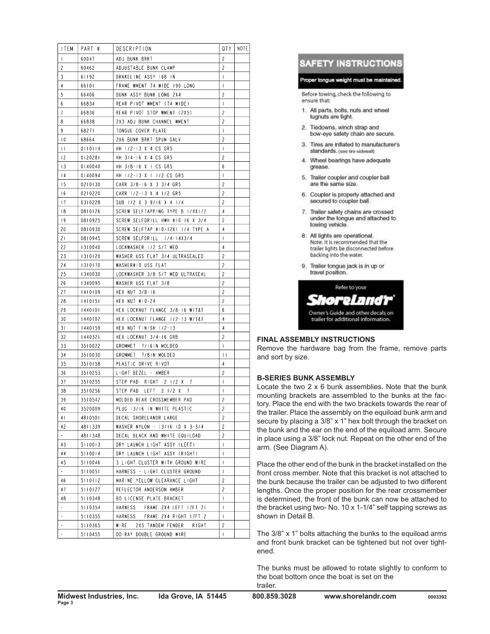 ShoreLand'r SLB2313BL User Manual | Page 3 / 10