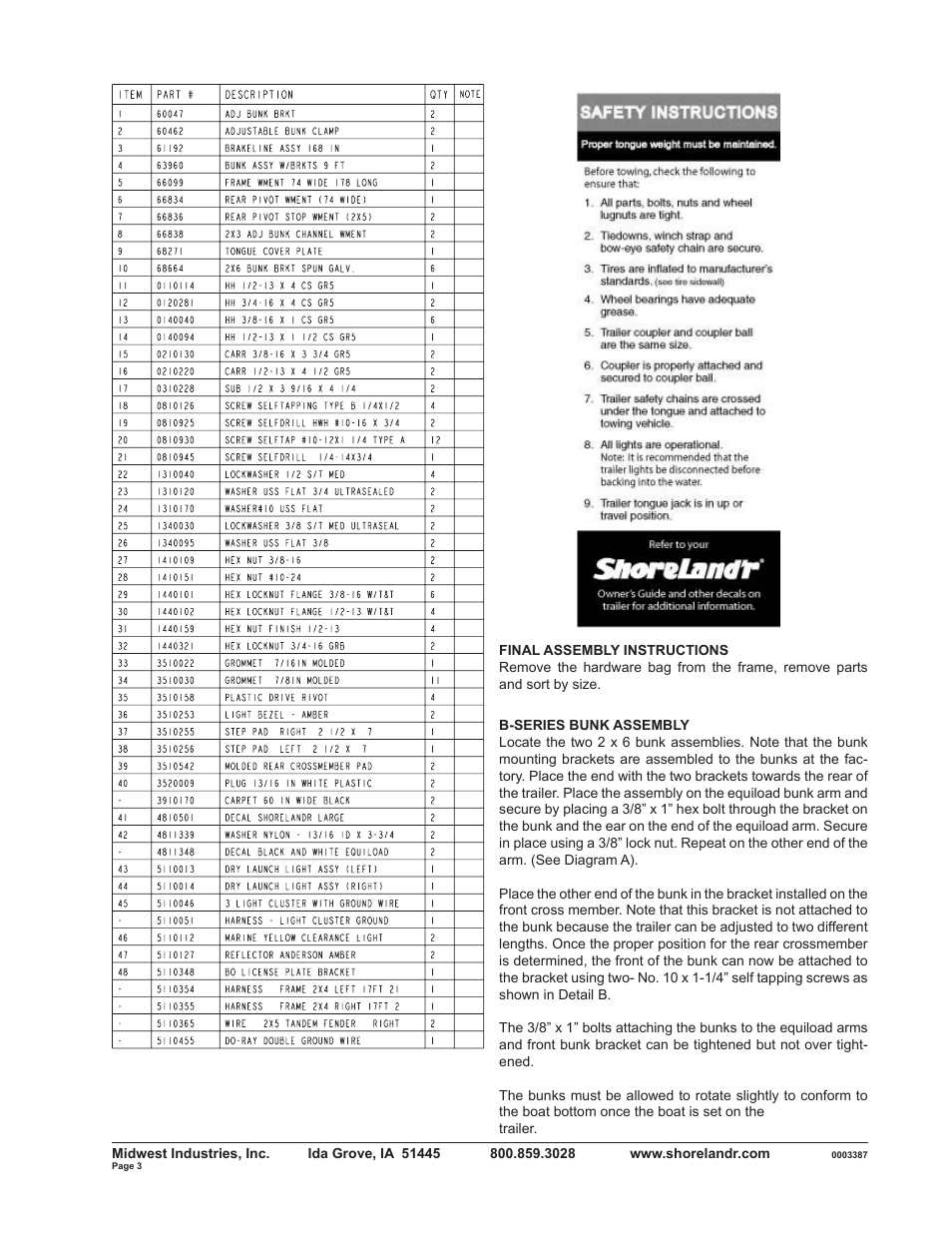 ShoreLand'r SLB2313BS User Manual | Page 3 / 10