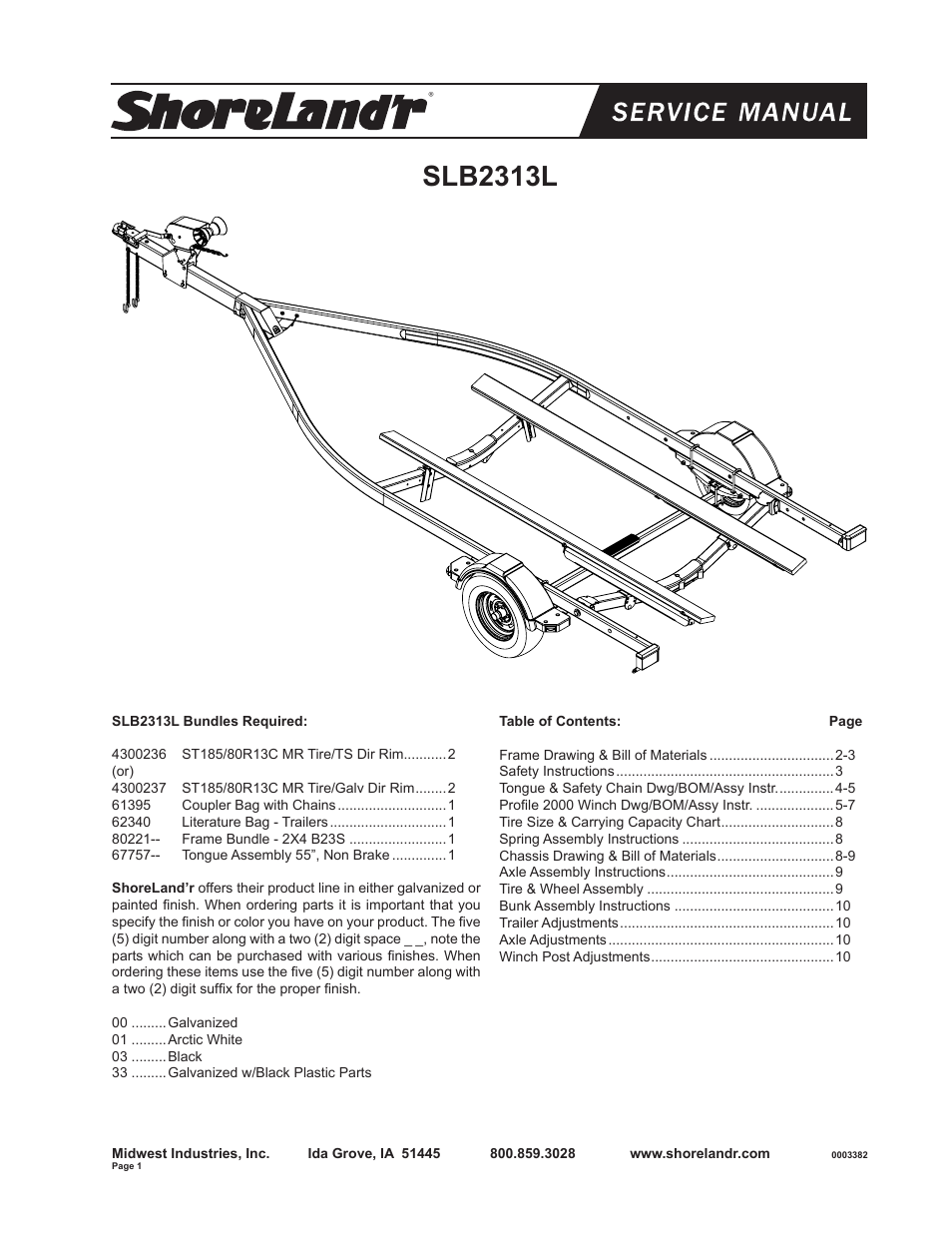 ShoreLand'r SLB2313L User Manual | 10 pages