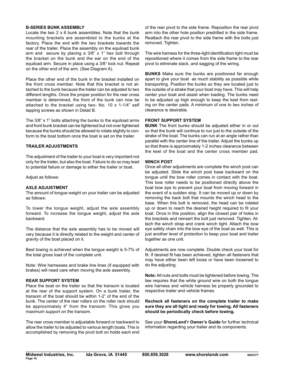 ShoreLand'r SLB2313S User Manual | Page 10 / 10