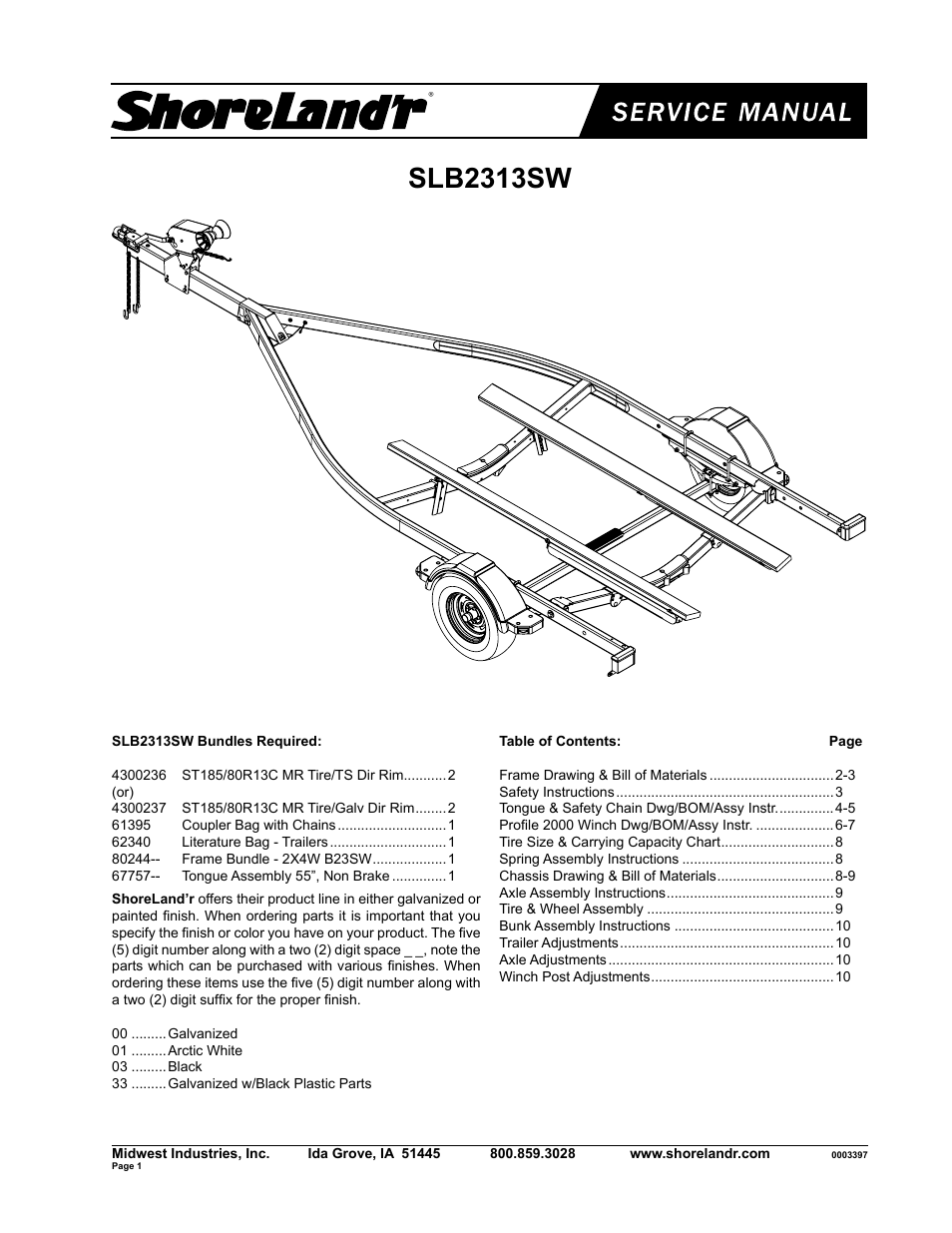 ShoreLand'r SLB2313SW User Manual | 10 pages