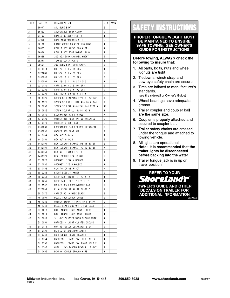 ShoreLand'r SLB2313SW User Manual | Page 3 / 10