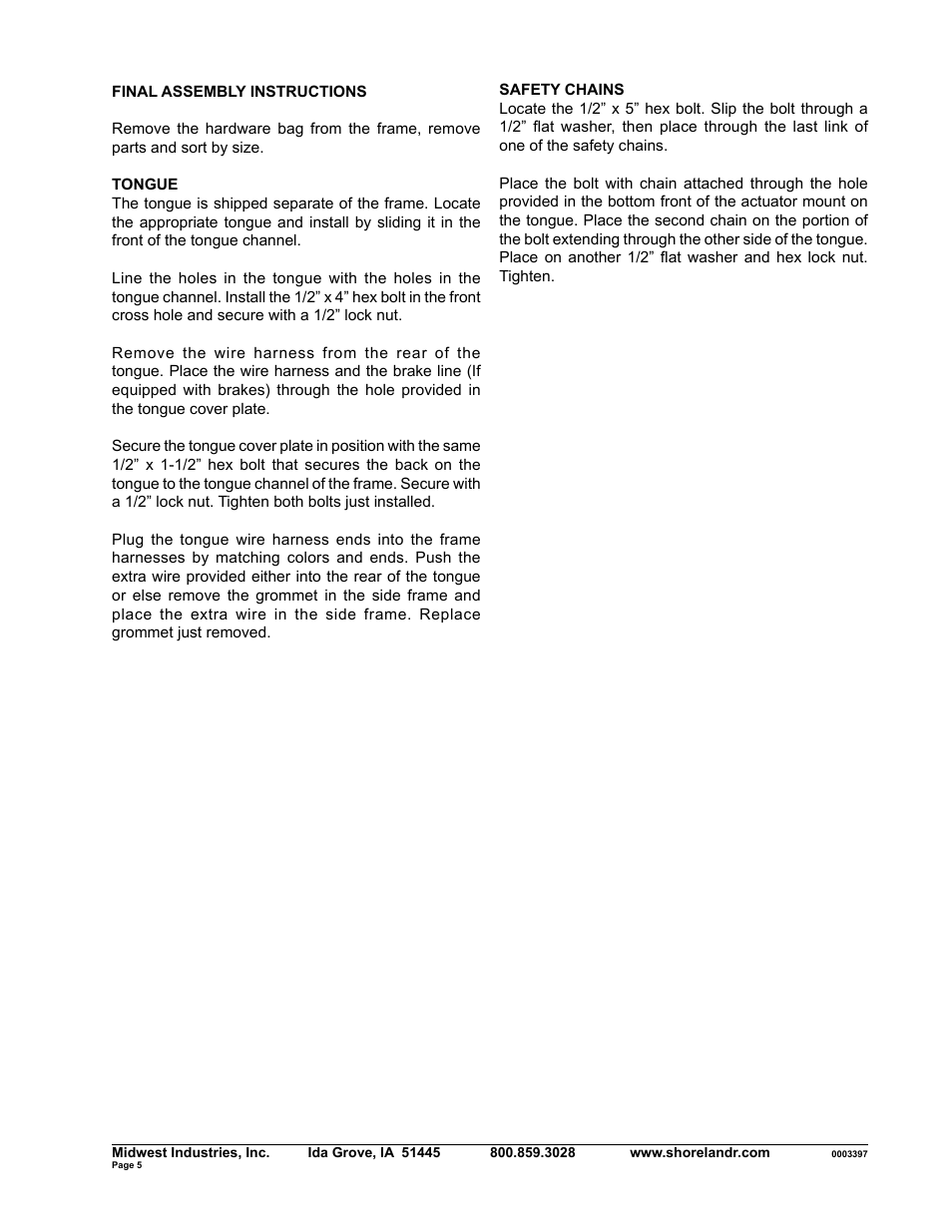 ShoreLand'r SLB2313SW User Manual | Page 5 / 10