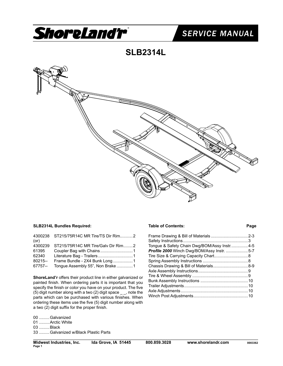 ShoreLand'r SLB2314L User Manual | 10 pages