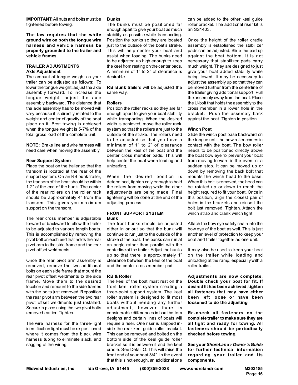 ShoreLand'r SL23AL User Manual | Page 16 / 16