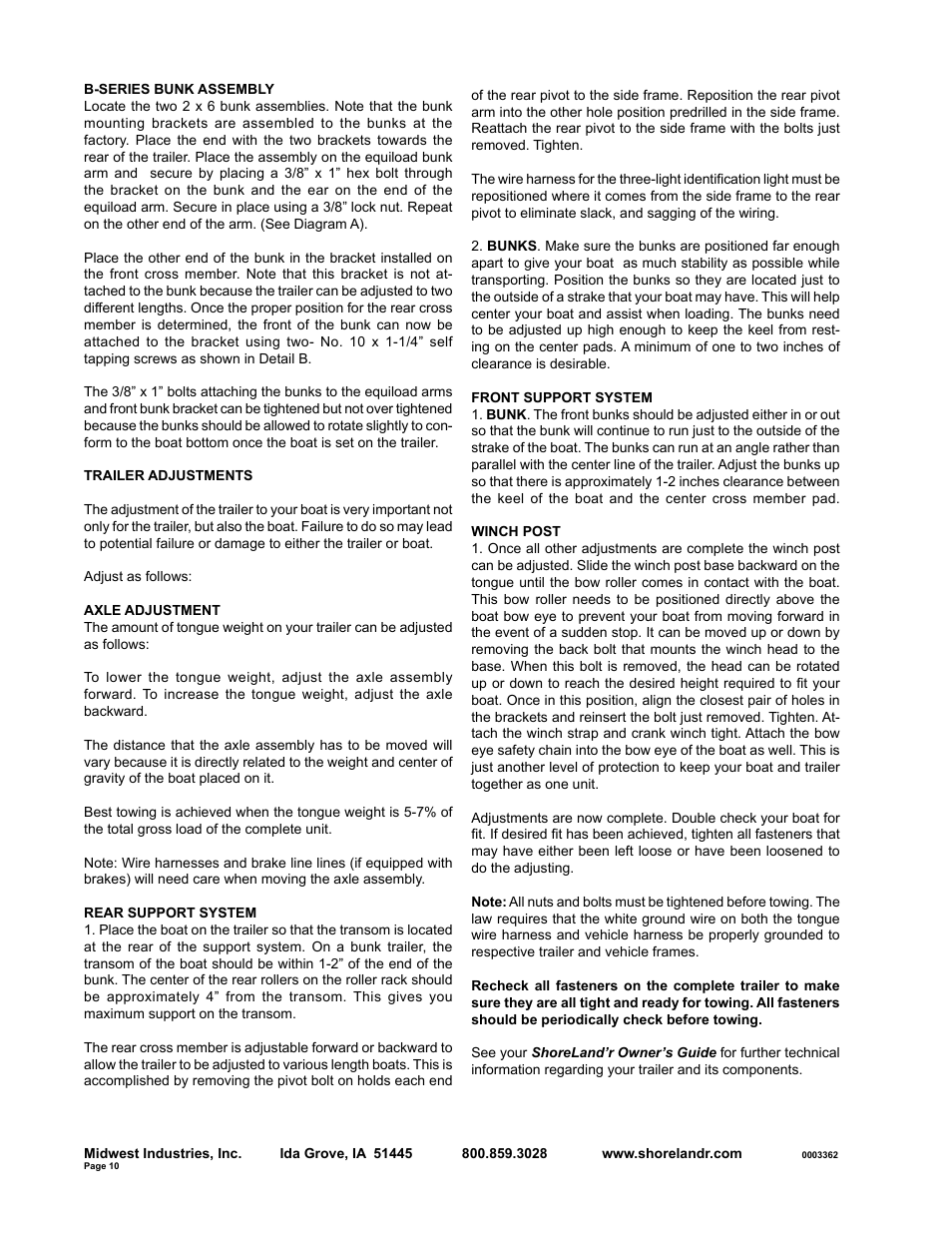 ShoreLand'r SLB23L User Manual | Page 10 / 10