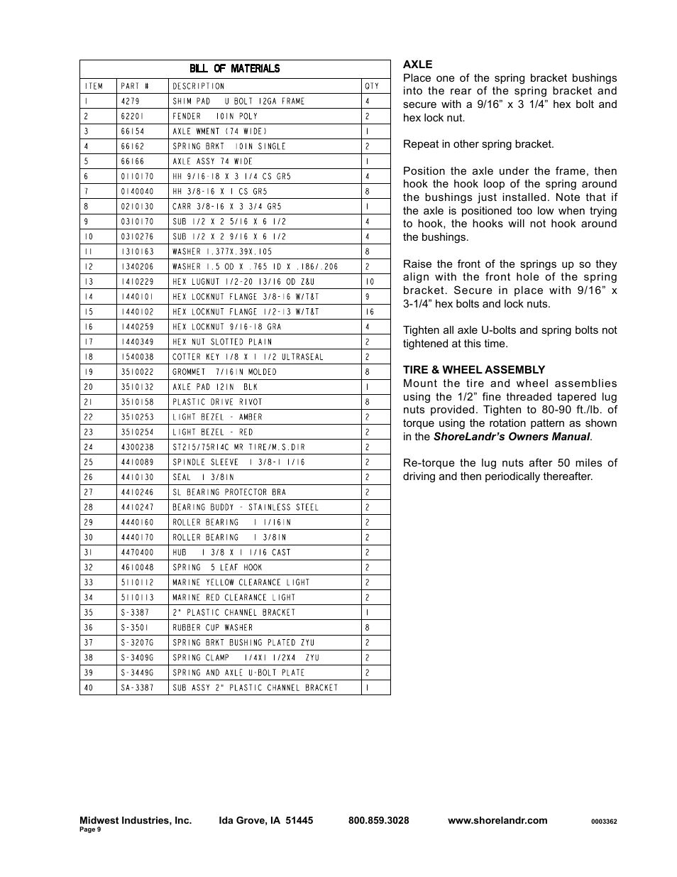 ShoreLand'r SLB23L User Manual | Page 9 / 10