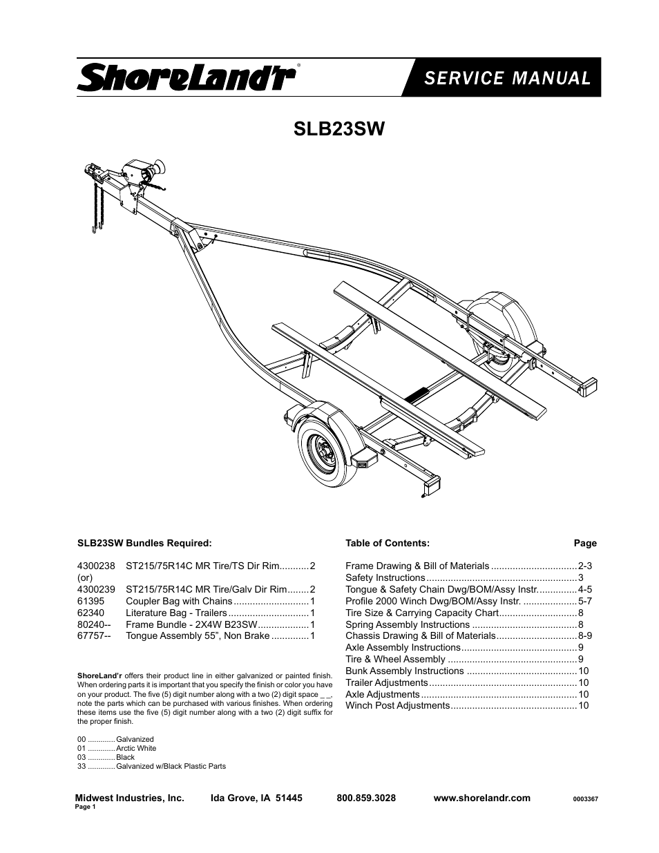 ShoreLand'r SLB23SW User Manual | 10 pages