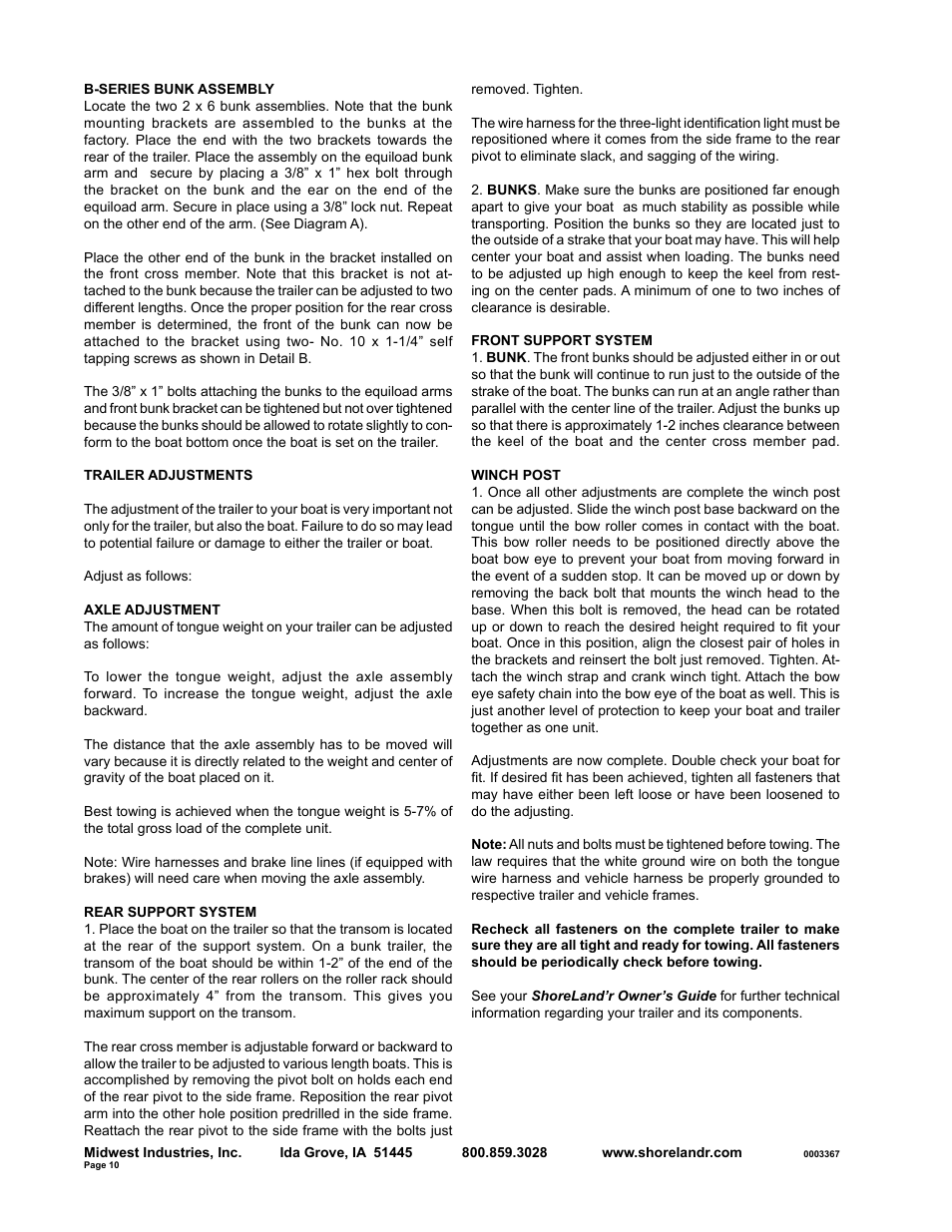 ShoreLand'r SLB23SW User Manual | Page 10 / 10